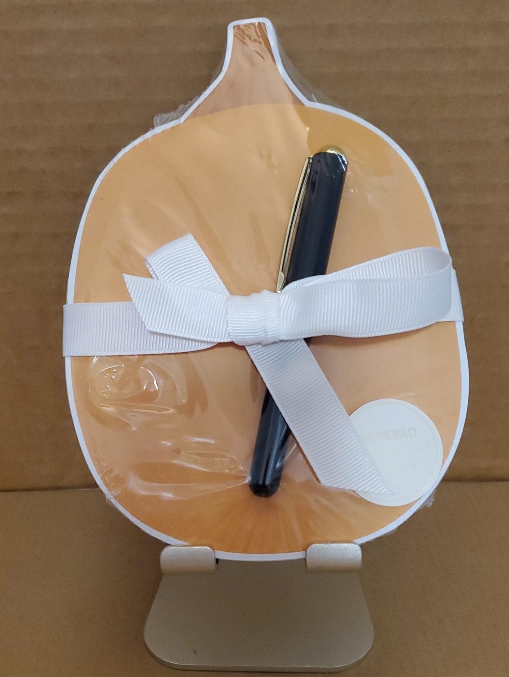 Pumpkin Notepad with Black Pen